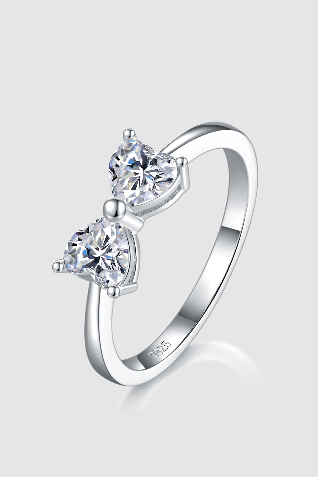 1 Carat Moissanite 925 Sterling Silver Bow Ring